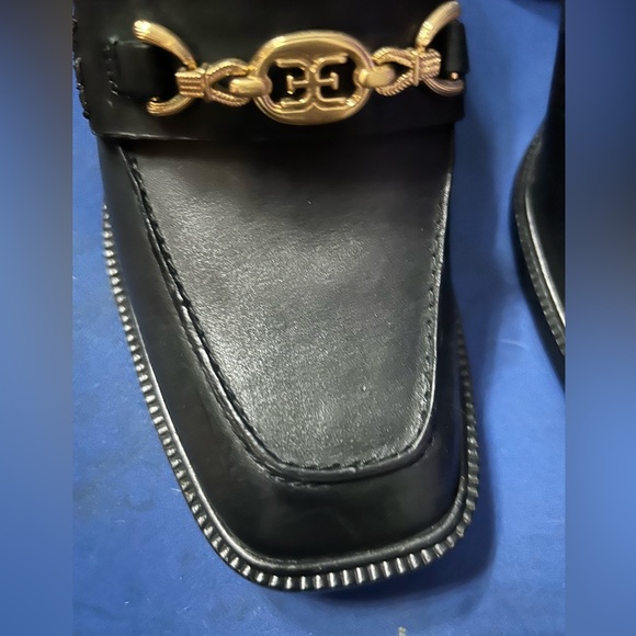 Sam Edelman Quincy Black Squared Toe Stacked High Heel Slip On Fashion Loafers - Picture 5 of 12